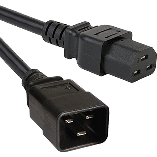 Câble d'alimentation noir 16 A avec fiche mâle IEC C21 vers prise femelle IEC C20, ÉTAT CHAUD, rallonge 1,5 mm