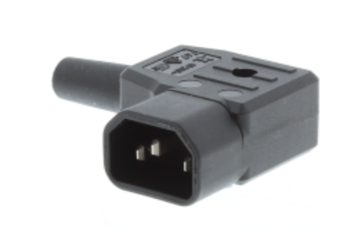 Kaiser Rewireable C14 Right Angle Angled Mains Power Plug Connector Screw 10A