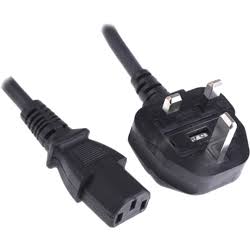 UK (5 Amp) - C13 H05Z1Z1-F Black LSOH 1.0mm Power Lead
