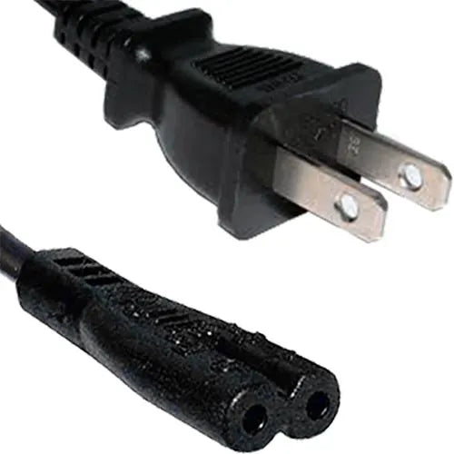 2m USA Plug (2 Pin) - C7 Black PVC Power Lead