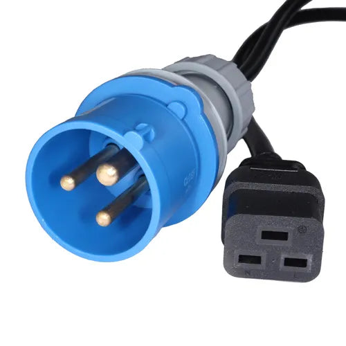 5m 16Amp Commando - C19 Black PVC 1.5mm Power Lead
