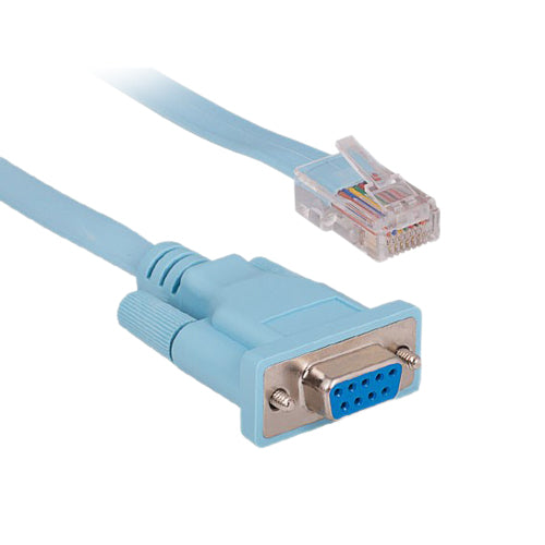 2,1 m langes blaues Konsolenkabel DB9-Buchse – RJ45-Stecker
