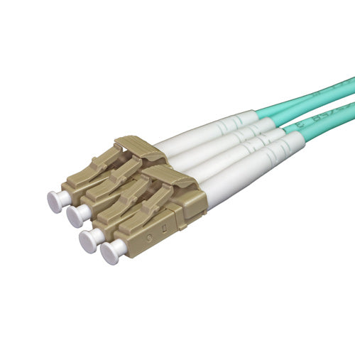 Câble de brassage fibre LSOH duplex Aqua LSOH OM3 50/125 LC-LC de 1 m