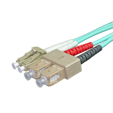 OM4 LSOH 50/125 Duplex Fibre Optic Patch Lead Cable Erika Violet Orange Green up to 100Gbp/s