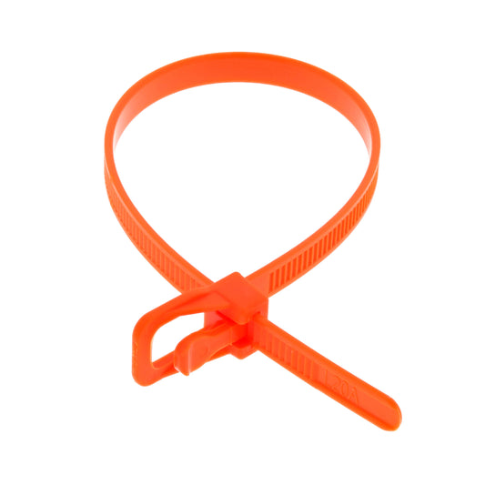 200 mm x 4,8 mm Orange Fluo - Attache de câble réutilisable RETYZ (Zip)