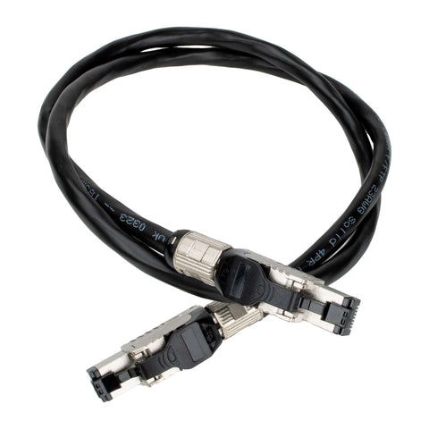 0.5m Cat6a RJ45 Black F/FTP PE External Solid Patch Lead