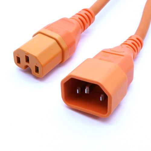 Câble d'extension d'alimentation Fiche mâle IEC C14 Prise femelle IEC C15 CONDITION CHAUDE ORANGE