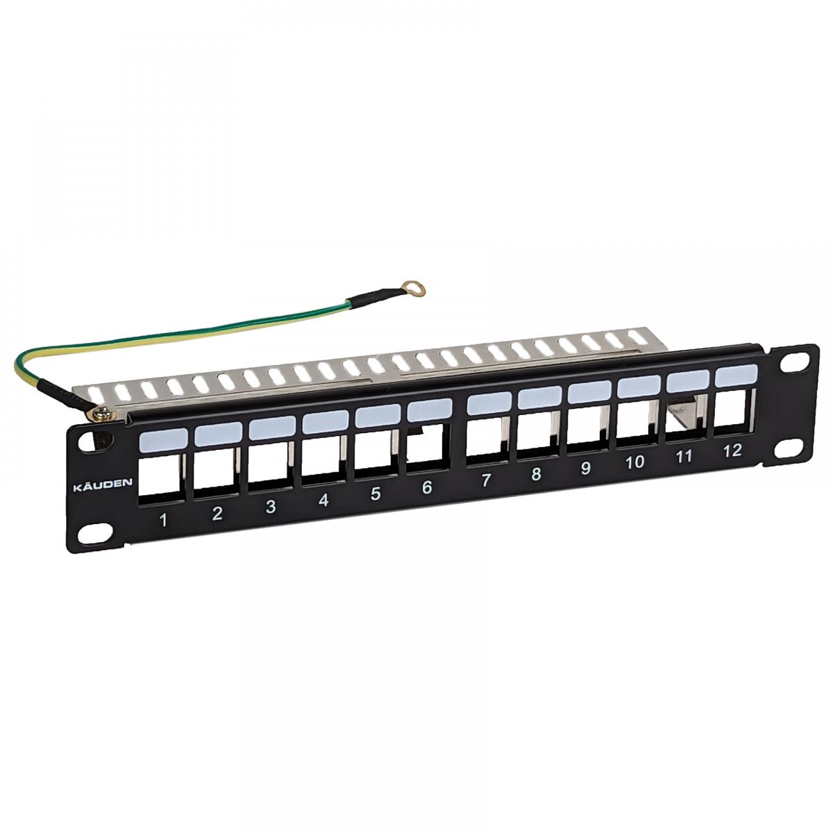 UNLOADED BLANK Shielded Keystone Patch Panel 24 WAY Port 1U Cat6a Cat6 ...