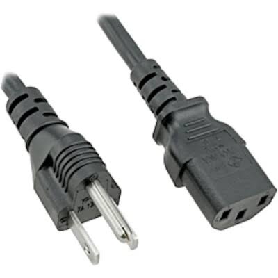 2m USA Plug (3 Pin) - C19 Black PVC Power Lead