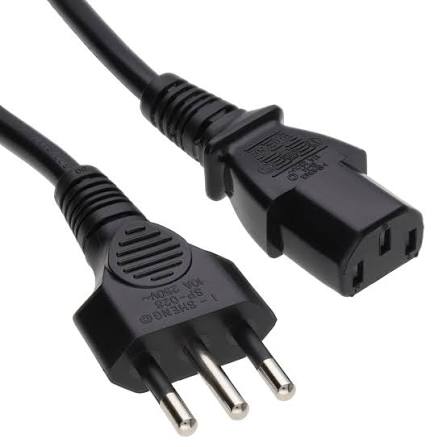 2.5m Italian Plug - C13 Black PVC 1.0mm Power Lead