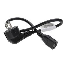 2m Right Angle Schuko - C13 Black PVC 0.75mm Power Lead
