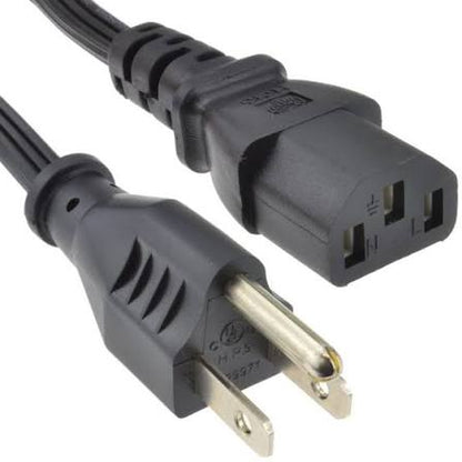 2m USA Plug (3 Pin) - C13 Black PVC Power Lead