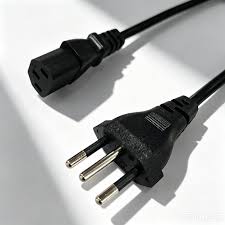 2m Swiss Plug - C13 Black PVC 1.0mm Power Lead