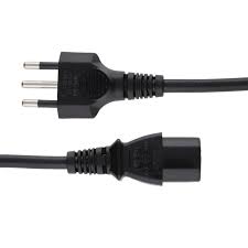 2.5m Italian Plug - C13 Black PVC 1.0mm Power Lead