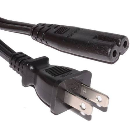2m USA Plug (2 Pin) - C7 Black PVC Power Lead