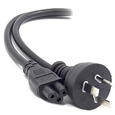 2m USA Plug (3 Pin) - C5 Cloverleaf Black PVC Power Lead