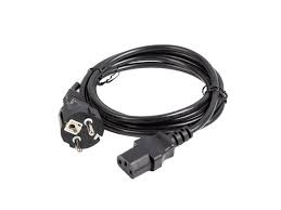 2m Straight Schuko - C13 Black PVC 0.75mm Power Lead