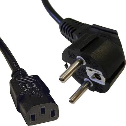 2m Right Angle Schuko - C13 Black PVC 0.75mm Power Lead