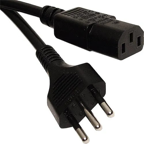 2.5m Italian Plug - C13 Black PVC 1.0mm Power Lead