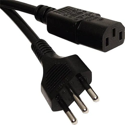 2.5m Italian Plug - C13 Black PVC 1.0mm Power Lead