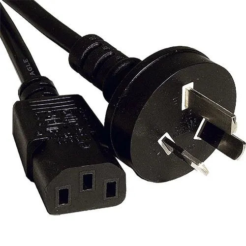 2m Australian - C13 Black PVC 0.75mm Power Lead