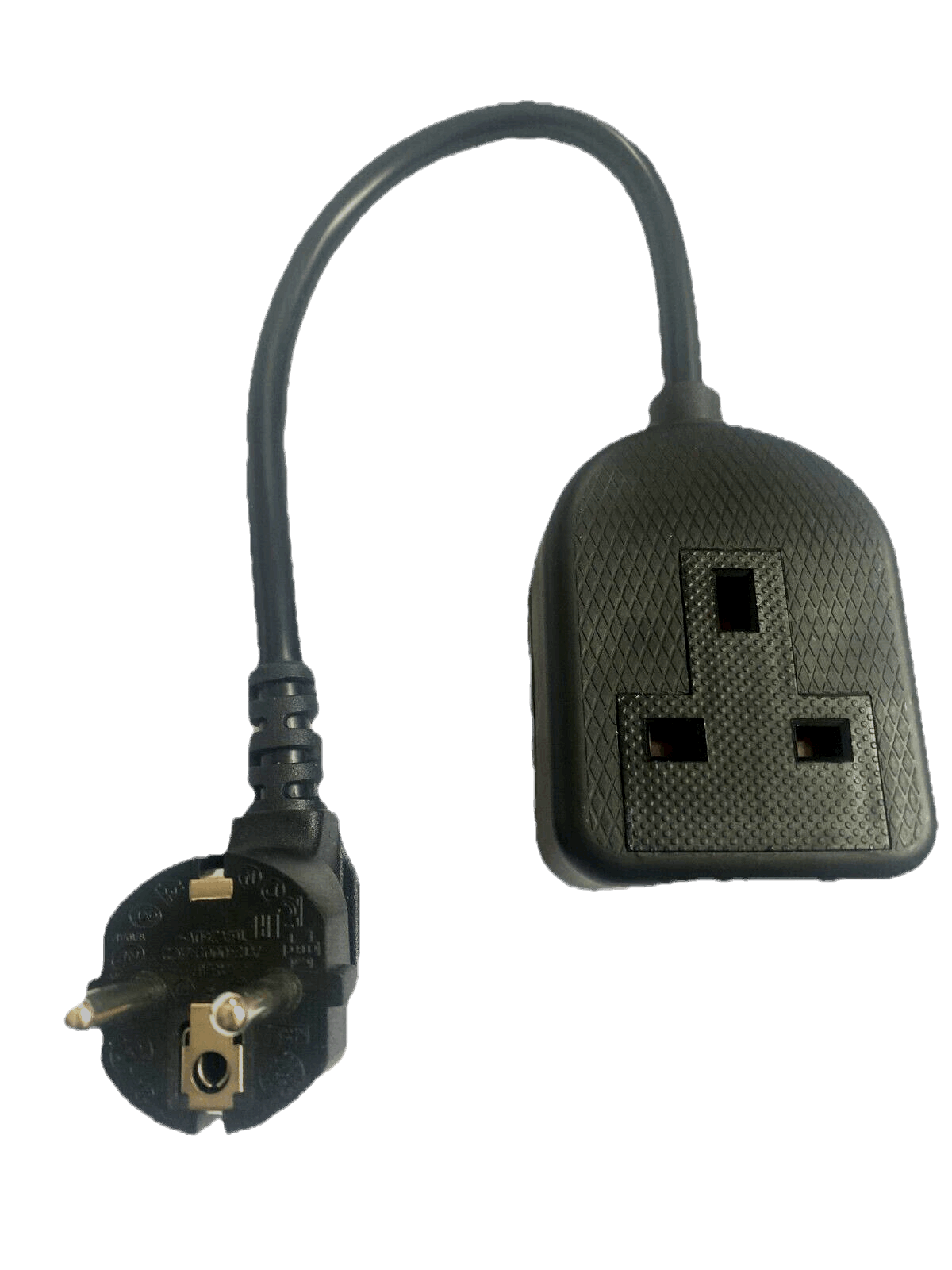 EU French Schuko hybrid-plug 16A Generator Adapter fly lead UK socket 13A cable