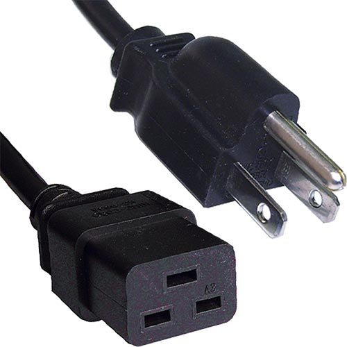 IEC Power Cable 3 Pin USA Male Plug C19 Female Socket 14AWG 2m – Cables UK