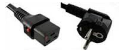 Power Cable SCHUKO EURO Mains Male Right Angle to IEC C19 Female Socket Lock 1m