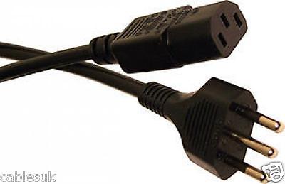 Italian Male Plug to IEC C13 Female Lead Power Cable 2.5m 2.5 metres