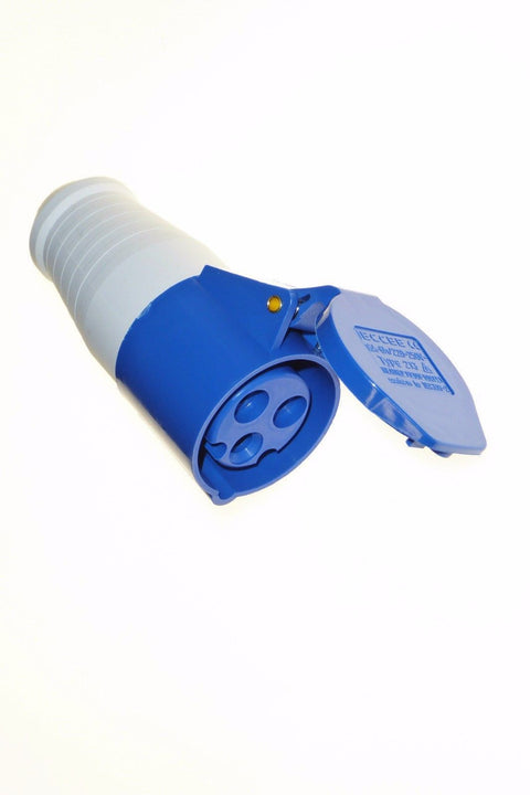 Arkon Connector IEC  Blue Commando FEMALE Socket 16A 16 amp 2 Pin + E (Ground)