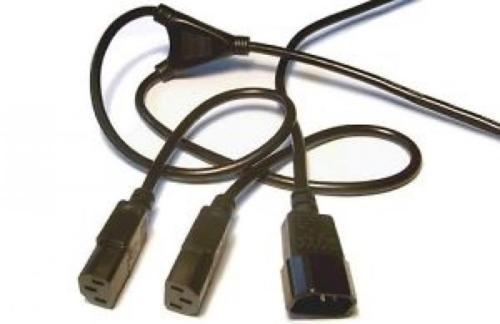 Stromverlängerungskabel IEC C14-Stecker auf 2 x IEC C13-Buchse, Y-Split 