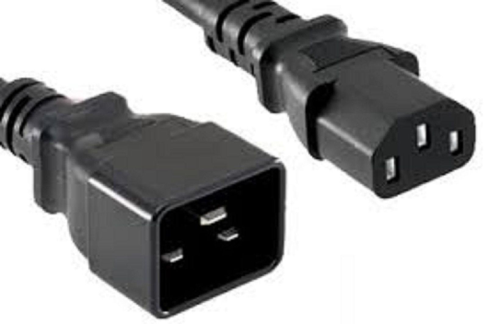 Power Extension Cable IEC C20 Male Plug to IEC C13 Female Socket Black ...